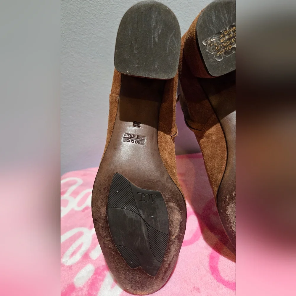 Women's AGL Leather Suede Cognac Ankle Boot, Size 38 - Picture 16 of 16